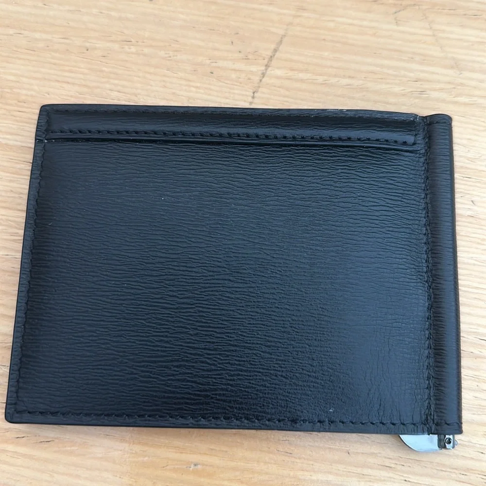Versace black wallet w/ money clip